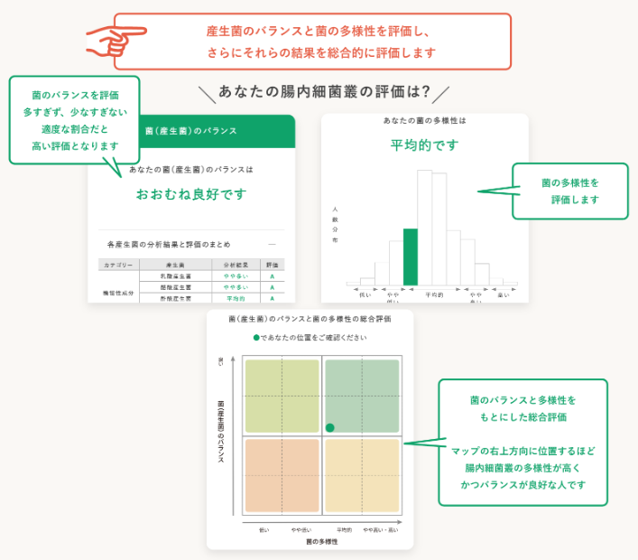 腸内細菌のバランスや多様性の結果